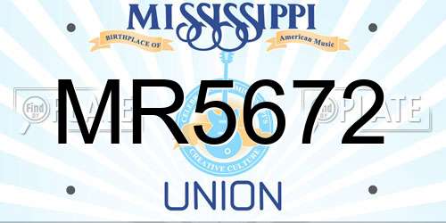 MR5672 Mississippi License Plate