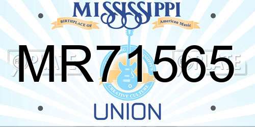 MR71565 Mississippi License Plate
