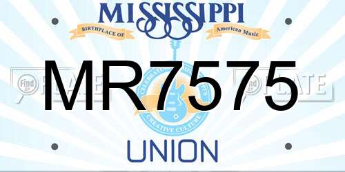 MR7575 Mississippi License Plate