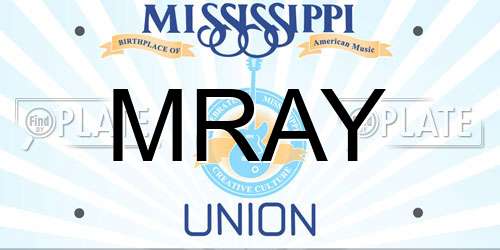 MRAY Mississippi License Plate