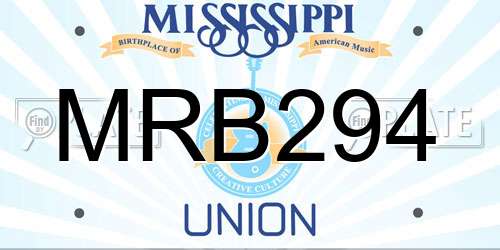 MRB294 Mississippi License Plate