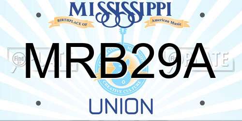 MRB29A Mississippi License Plate
