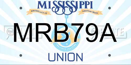 MRB79A Mississippi License Plate