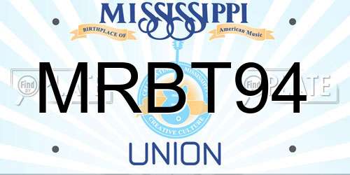 MRBT94 Mississippi License Plate
