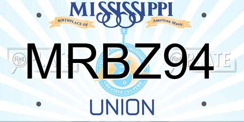 MRBZ94 Mississippi License Plate