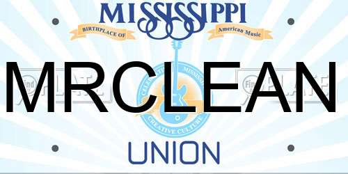 MRCLEAN Mississippi License Plate