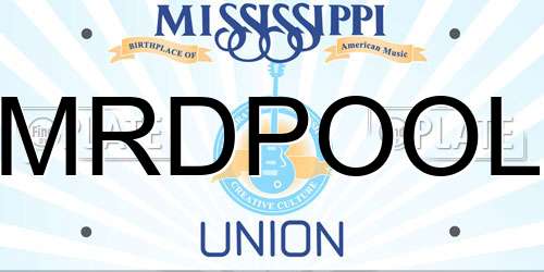MRDPOOL Mississippi License Plate