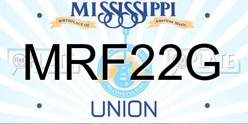 MRF22G Mississippi License Plate
