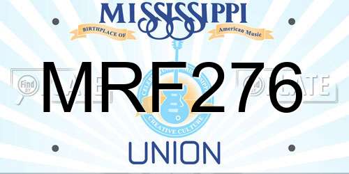 MRF276 Mississippi License Plate