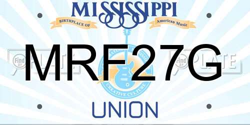 MRF27G Mississippi License Plate
