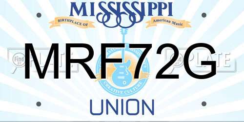MRF72G Mississippi License Plate
