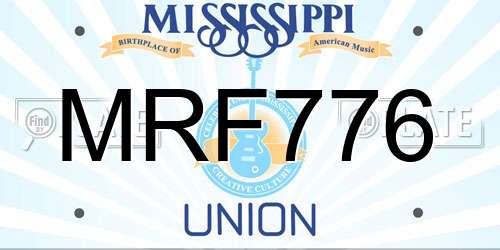 MRF776 Mississippi License Plate
