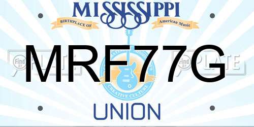 MRF77G Mississippi License Plate