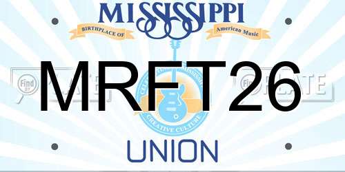 MRFT26 Mississippi License Plate