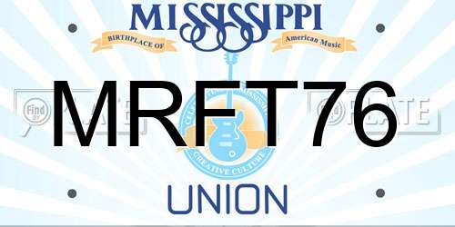 MRFT76 Mississippi License Plate
