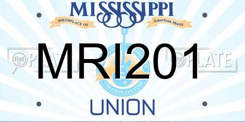 MRI201 Mississippi License Plate