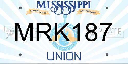 MRK187 Mississippi License Plate