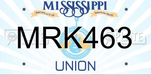 MRK463 Mississippi License Plate