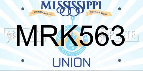 MRK563 Mississippi License Plate