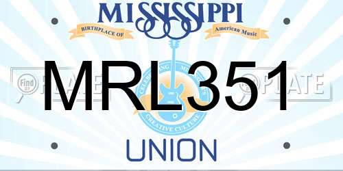 MRL351 Mississippi License Plate