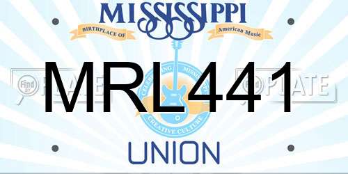 MRL441 Mississippi License Plate