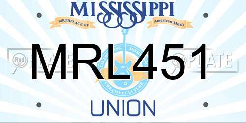 MRL451 Mississippi License Plate