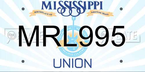MRL995 Mississippi License Plate