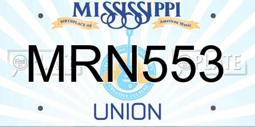 MRN553 Mississippi License Plate