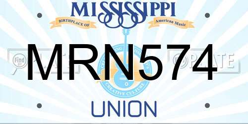MRN574 Mississippi License Plate