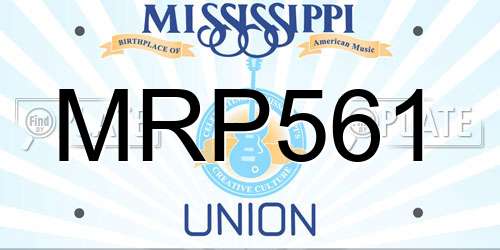 MRP561 Mississippi License Plate