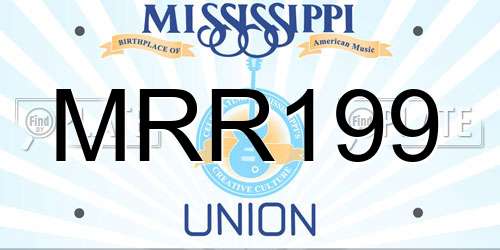 MRR199 Mississippi License Plate