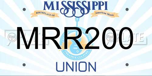 MRR200 Mississippi License Plate