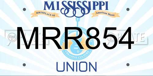 MRR854 Mississippi License Plate