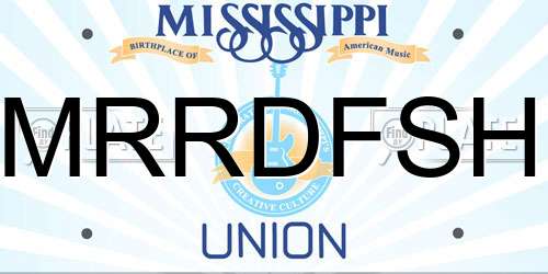 MRRDFSH Mississippi License Plate