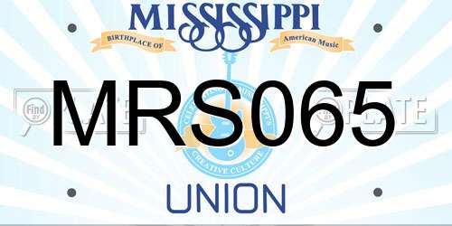 MRS065 Mississippi License Plate