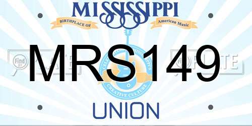 MRS149 Mississippi License Plate