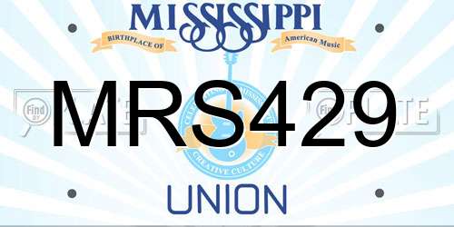 MRS429 Mississippi License Plate