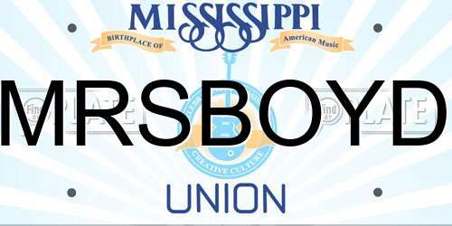 MRSBOYD Mississippi License Plate