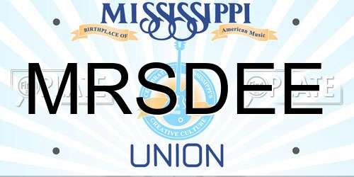MRSDEE Mississippi License Plate