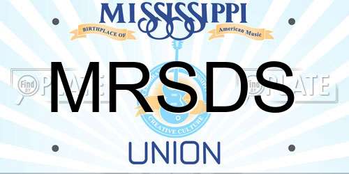 MRSDS Mississippi License Plate