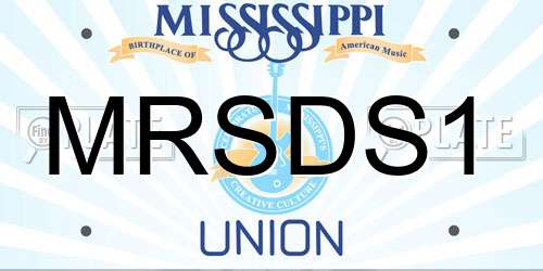 MRSDS1 Mississippi License Plate