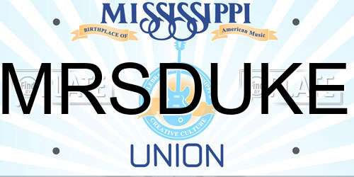 MRSDUKE Mississippi License Plate