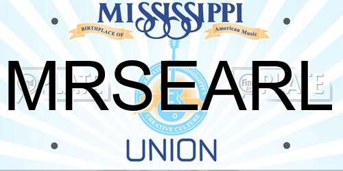 MRSEARL Mississippi License Plate