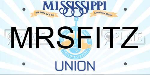 MRSFITZ Mississippi License Plate