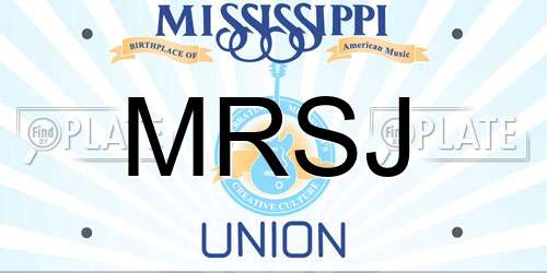 MRSJ Mississippi License Plate