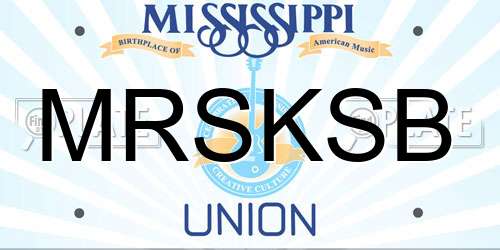 MRSKSB Mississippi License Plate