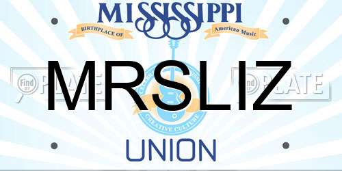 MRSLIZ Mississippi License Plate