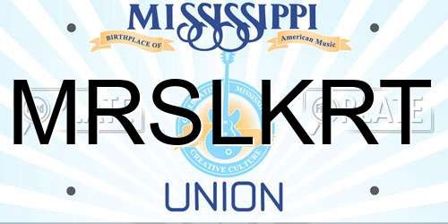 MRSLKRT Mississippi License Plate