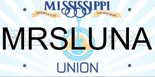 MRSLUNA Mississippi License Plate