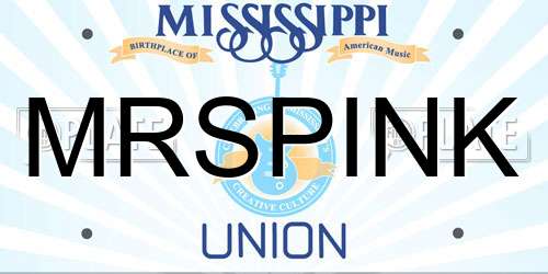MRSPINK Mississippi License Plate